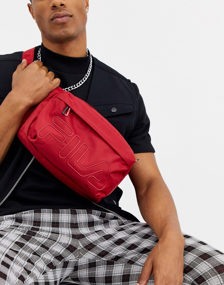 фото Красная сумка на пояс с логотипом fila daws-красный