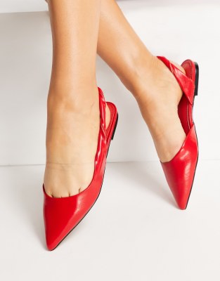 Pointed-Toe Slingback красный