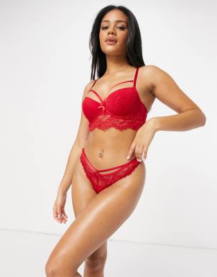 Красные кружевные стринги с высокой посадкой Hunkemoller Rya-Красный
