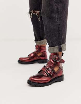 Красные массивные ботильоны с вырезами Bronx-Красный