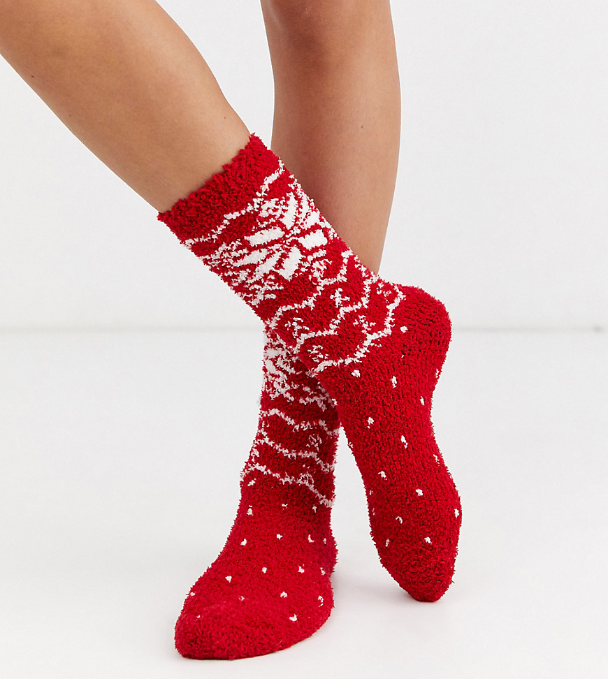 фото Красные носки с узором фэйр-айл lindex exclusive-красный