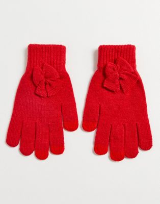фото Красные перчатки с бантиками svnx-красный 7x