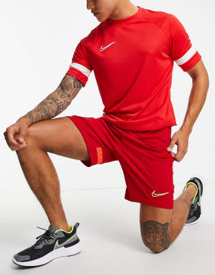 фото Красные шорты nike football dri-fit academy 21-красный