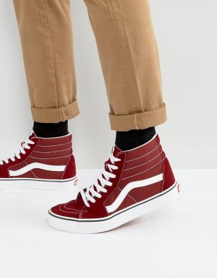 Кеды vans hi. Vans sk8 Hi Red. Кеды Ванс sk8-Hi. Кеды vans sk8. Vans sk8 Hi бордовые.