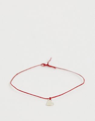 фото Красный браслет с подвеской-сердечком dogeared keep it simple
