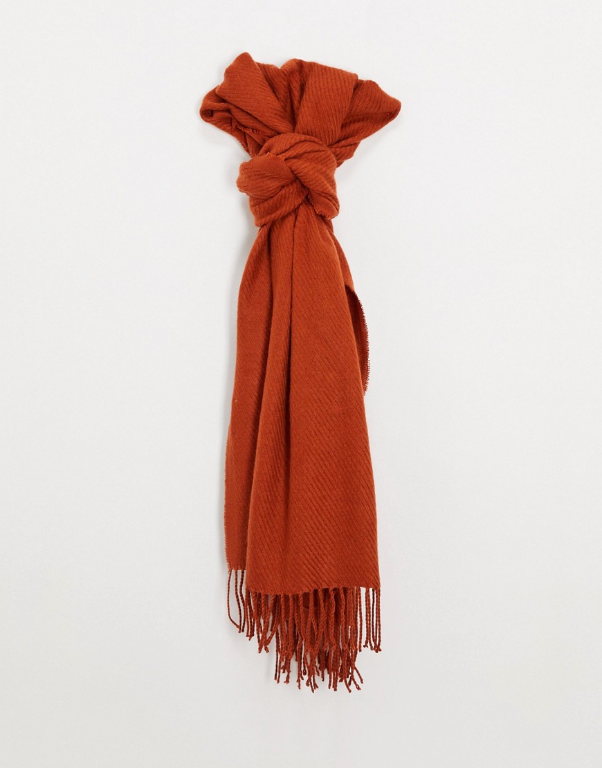Красный длинный шарф Pieces-Оранжевый