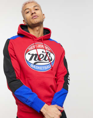 фото Красный флисовый худи mitchell & ness nba new jersey nets