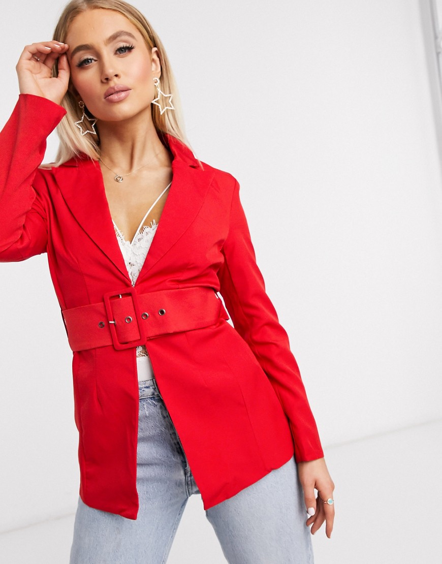 Красный пиджак с поясом Club L