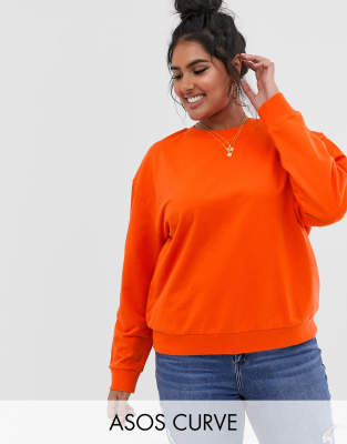 фото Красный свитшот из органического хлопка asos design curve asos curve