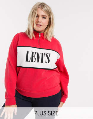 фото Красный свитшот с молнией levi's plus