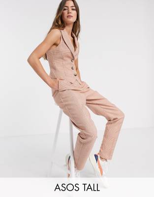 фото Красный жилет в клетку asos design tall-мульти asos tall