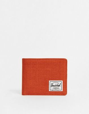 фото Кредитница цвета ржавчины с карманом для монет и rfid-защитой herschel supply co roy-красный