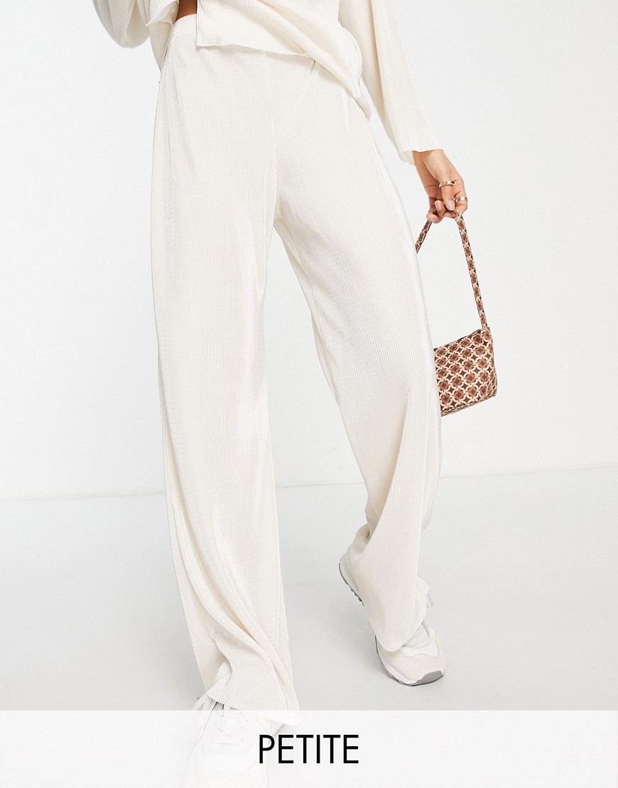 фото Кремовые плиссированные брюки с широкими штанинами от комплекта miss selfridge petite-белый
