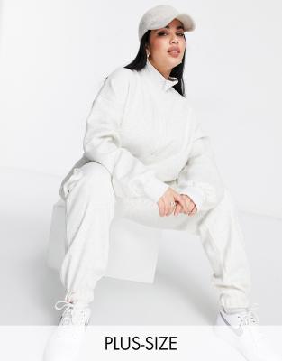 фото Кремовый свитшот в стиле oversized с короткой молнией от комплекта public desire curve-белый