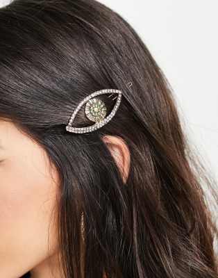 Evil Eye Clip Single Hair Clip-Gold