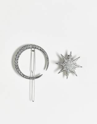 Kristin Ess Hair The Star + Moon Set-silver