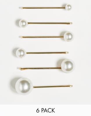 Pearl Party Bobby Pins - 5 pack-Gold