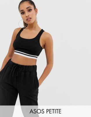 фото Кроп-топ asos design petite-черный asos petite