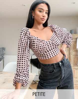Кроп-топ в горошек Missguided Petite-Многоцветный