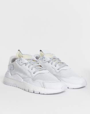 adidas originals white and grey nite jogger trainers