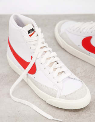 nike blazer mid white and red