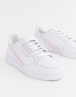 фото Кроссовки белого/розового цвета adidas originals continental 80-белый