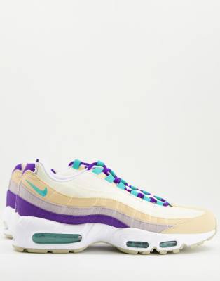 фото Кроссовки бежевого/фиолетового цвета nike air max 95 air sprung-светло-бежевый цвет