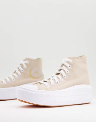 фото Кроссовки бежевого цвета converse chuck taylor move-светло-бежевый