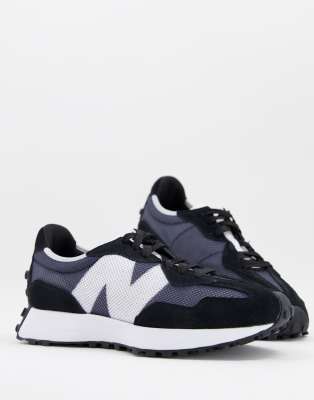 Кроссовки черного и темно-синего цветов New Balance 327-Черный цвет