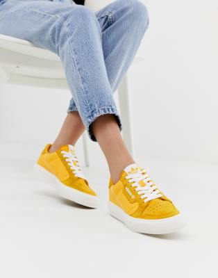 фото Кроссовки горчичного цвета adidas originals continental 80-желтый