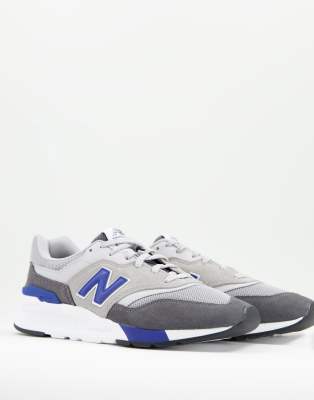 фото Кроссовки из замши темно-серого и синего цветов new balance 997h-серый