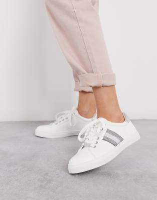 Кроссовки с полосой по бокам Carvela-Белый