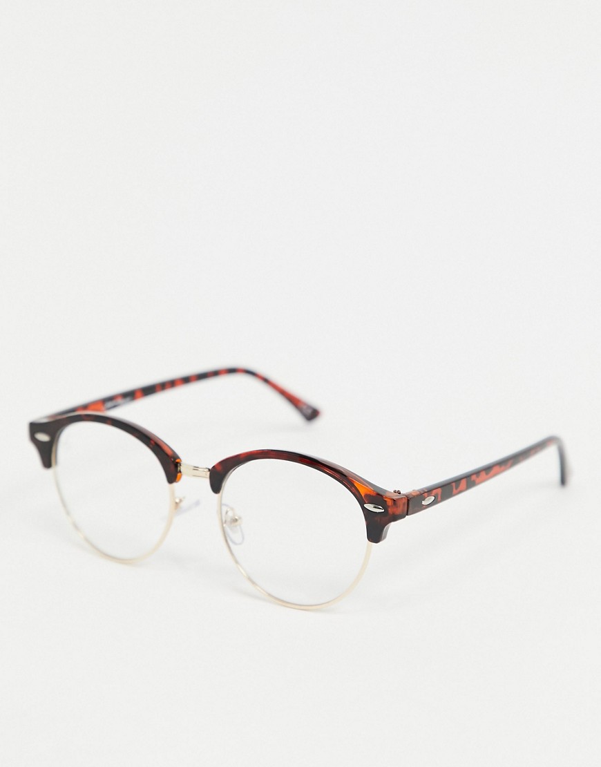 фото Круглые черепаховые очки с прозрачными стеклами jeepers peepers-коричневый