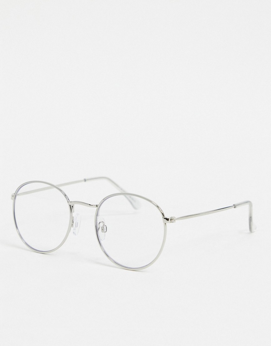 фото Круглые очки с прозрачными стеклами topman-серебряный