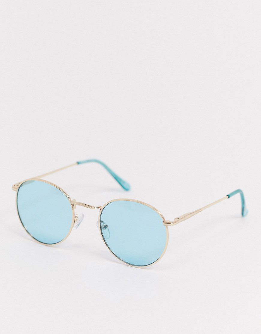 фото Круглые солнцезащитные очки с бирюзовыми стеклами asos design-синий