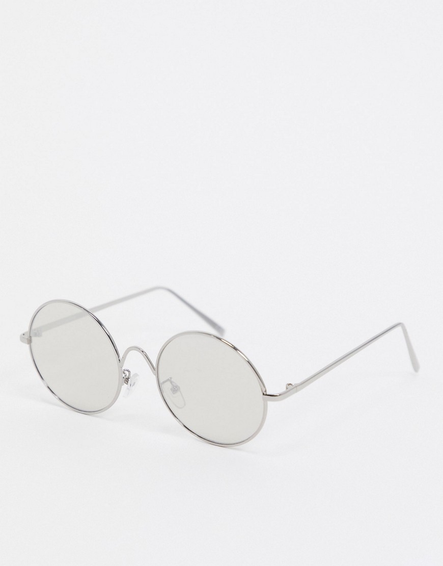 фото Круглые солнцезащитные очки с зеркальными стеклами asos design-серебряный
