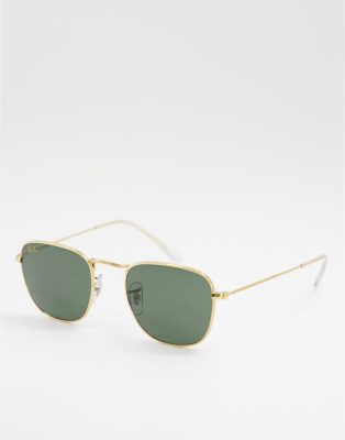  Круглые солнцезащитные очки унисекс в золотистой оправе Ray-Ban Frank 0RB3857-Золотистый