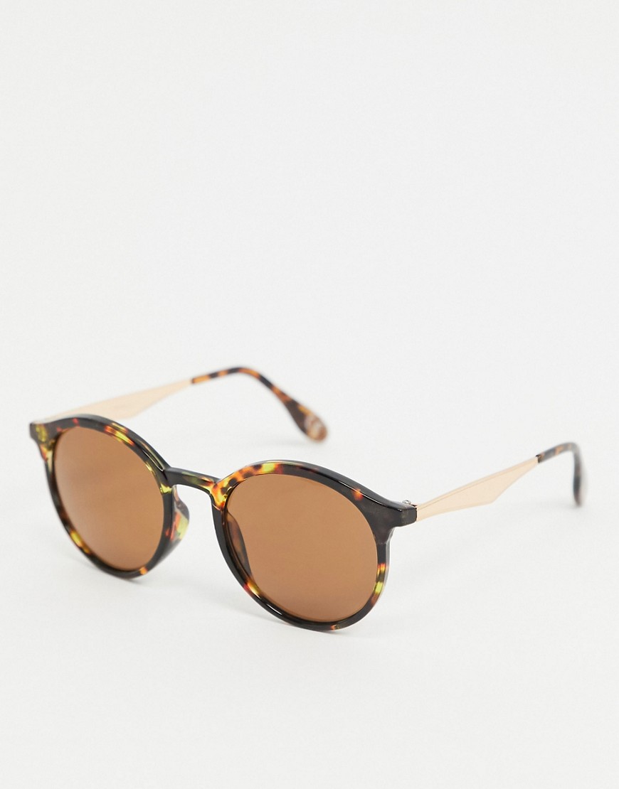 фото Круглые солнцезащитные очки в черепаховой оправе jeepers peepers-коричневый