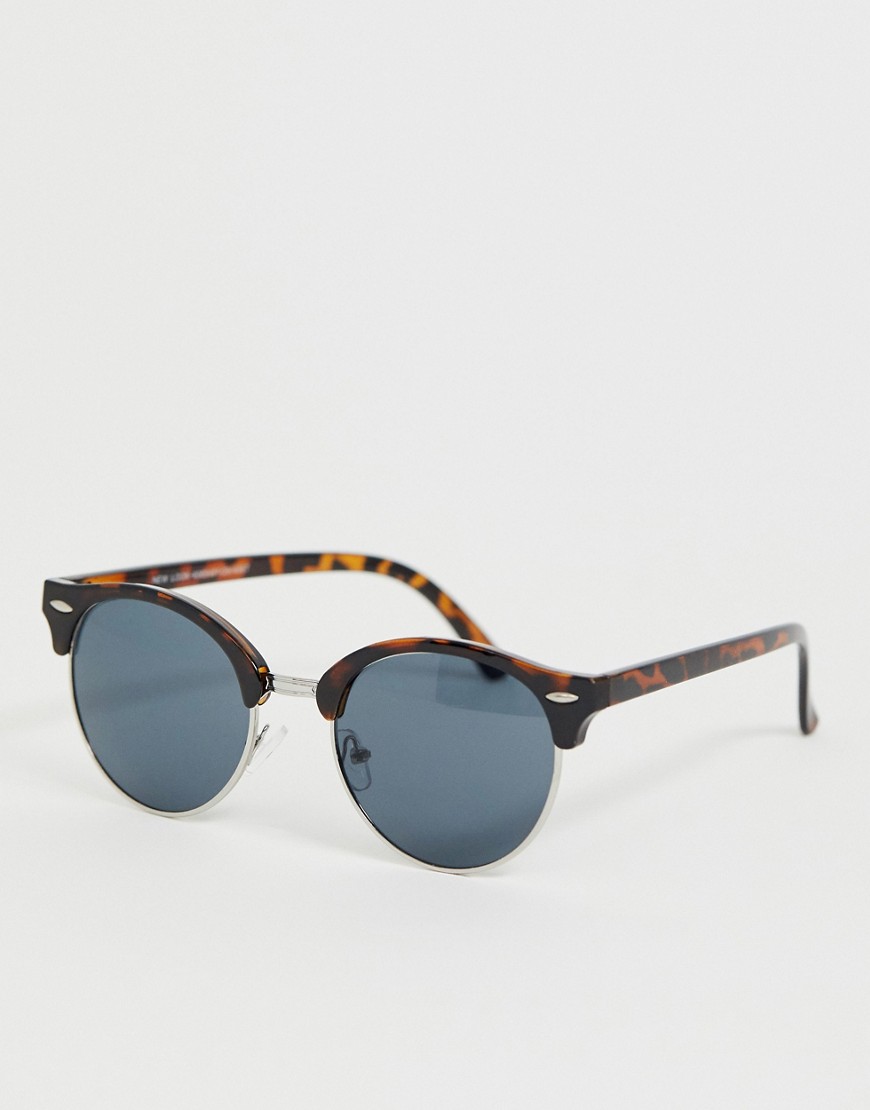 фото Круглые солнцезащитные очки в черепаховой оправе new look-коричневый