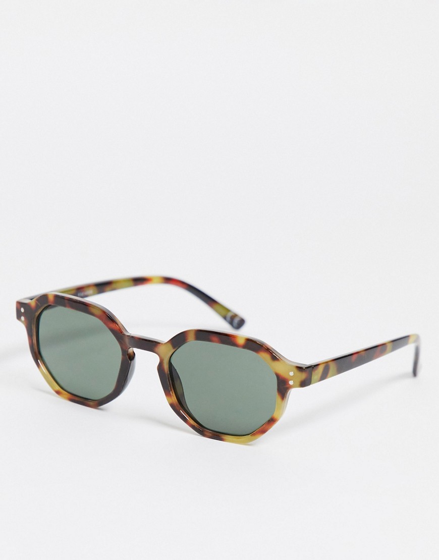 фото Круглые солнцезащитные очки в черепаховой оправе с дымчатыми стеклами asos design-коричневый цвет