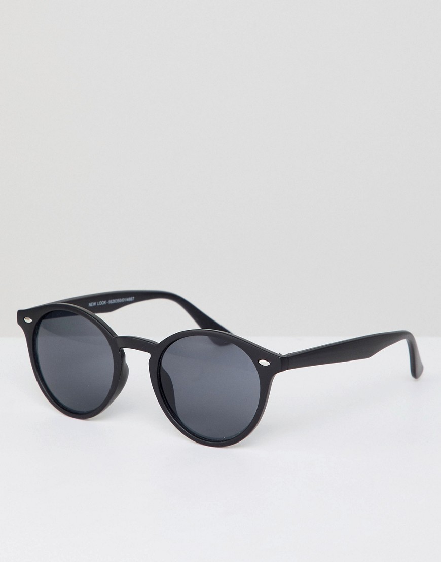 фото Круглые солнцезащитные очки в черной оправе new look-черный