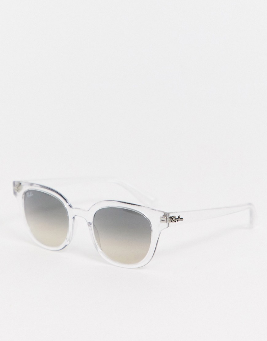 фото Круглые солнцезащитные очки в прозрачной оправе ray-ban 0rb4324-очистить