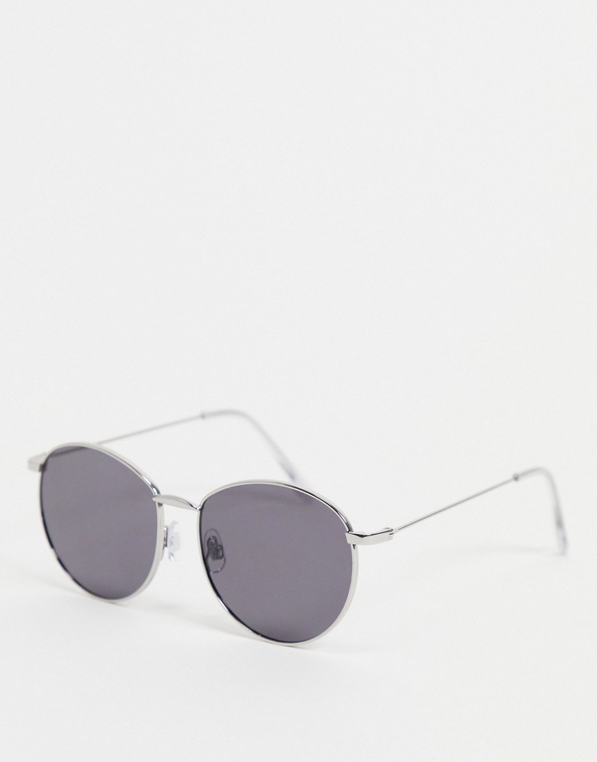 фото Круглые солнцезащитные очки в тонкой оправе madein.-серебристый