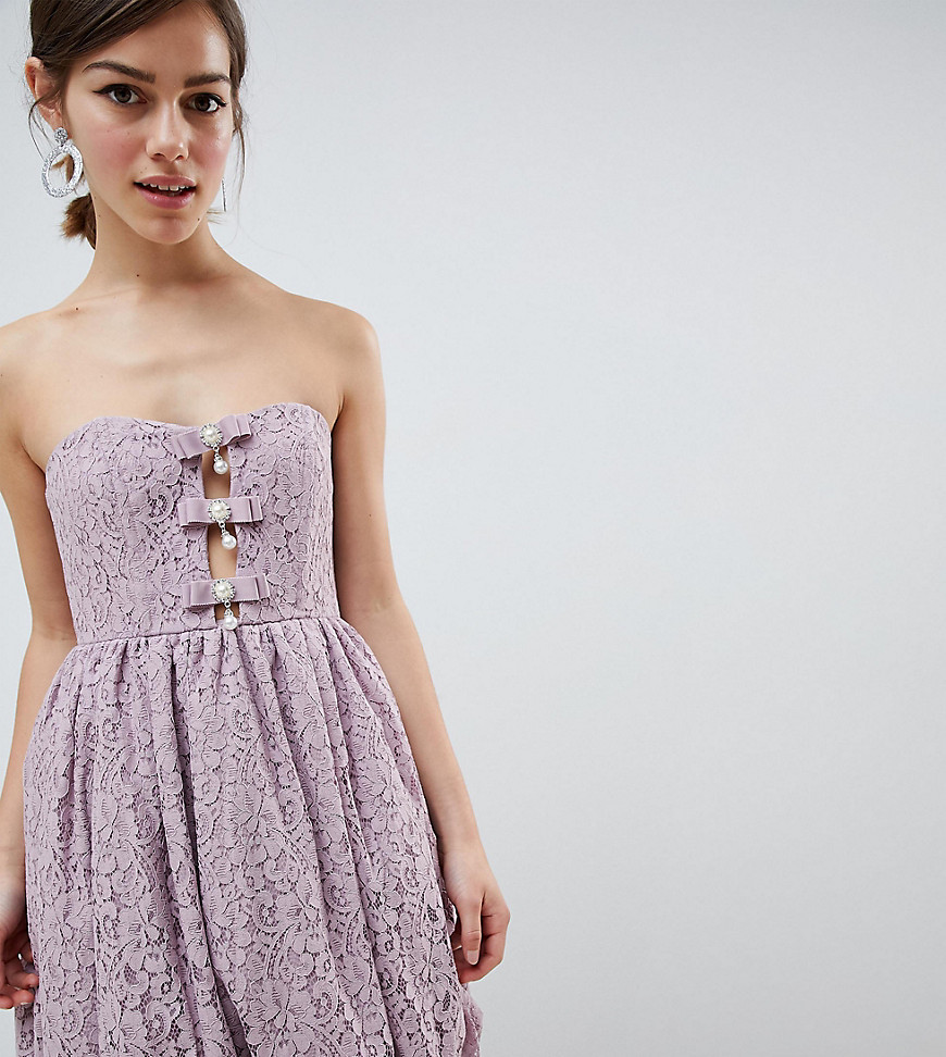 фото Кружевное платье мини эксклюзивно для asos design petite-мульти asos petite