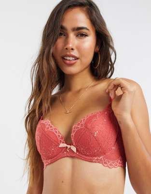  Кружевной бюстгальтер цвета корицы с уплотненными чашечками Gossard-Оранжевый цвет
