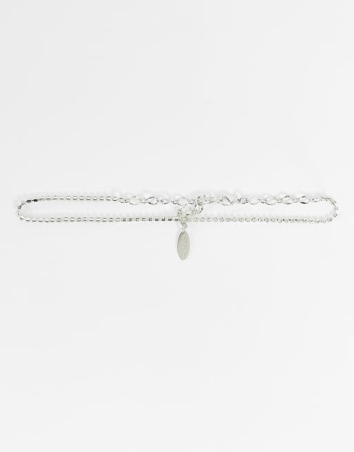 Krystal choker necklace with crystal details in silver