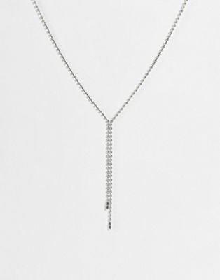 Krystal dangling necklace in silver