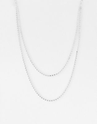 Krystal double layered necklace in silver