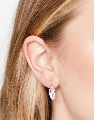 Krystal London genuine crystal marquis drop earrings in silver