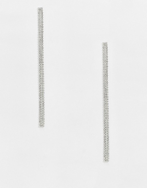 Krystal London Swarovski Crystal 3 Row Slash Earrings